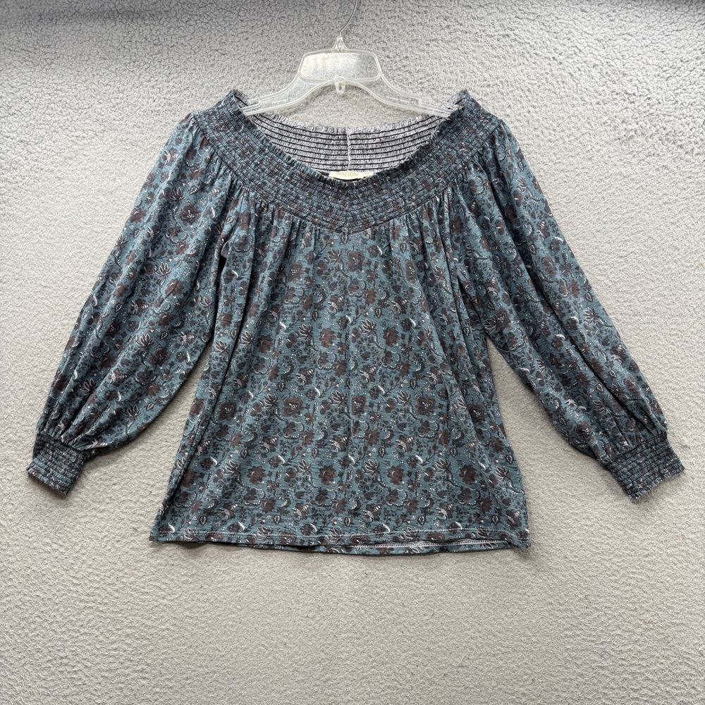 Nation Ltd Sarina Renaissance Top Blouse Off Shoulders Pima Cotton Floral Size S